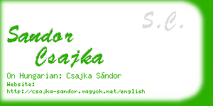 sandor csajka business card