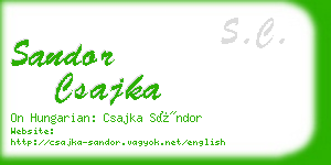 sandor csajka business card